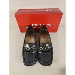 NEW WOMANS BLUE BELLINI LOAFERS STYLE BOLOGNE FANCY TOE WITH ACCENT SIZE 7.5